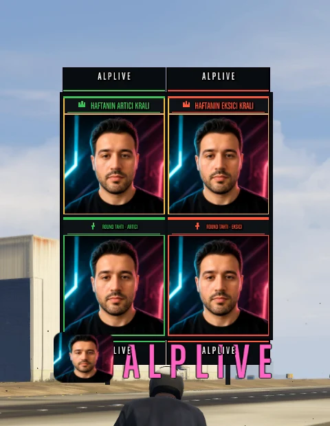 Oyundaki 4'lü kral panosu, dört kutuda da ALPLIVE