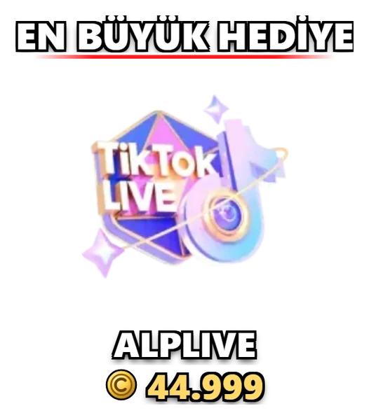 En büyük hediye: hediye resmi, gönderen adı ve jeton değeri.